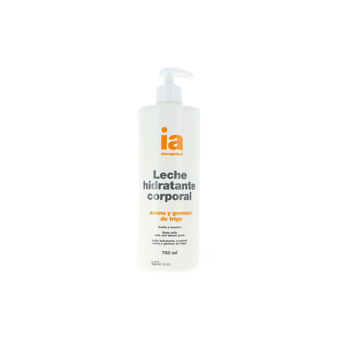 interapothek leche hidratante corporal avena y germen de trigo 750ml