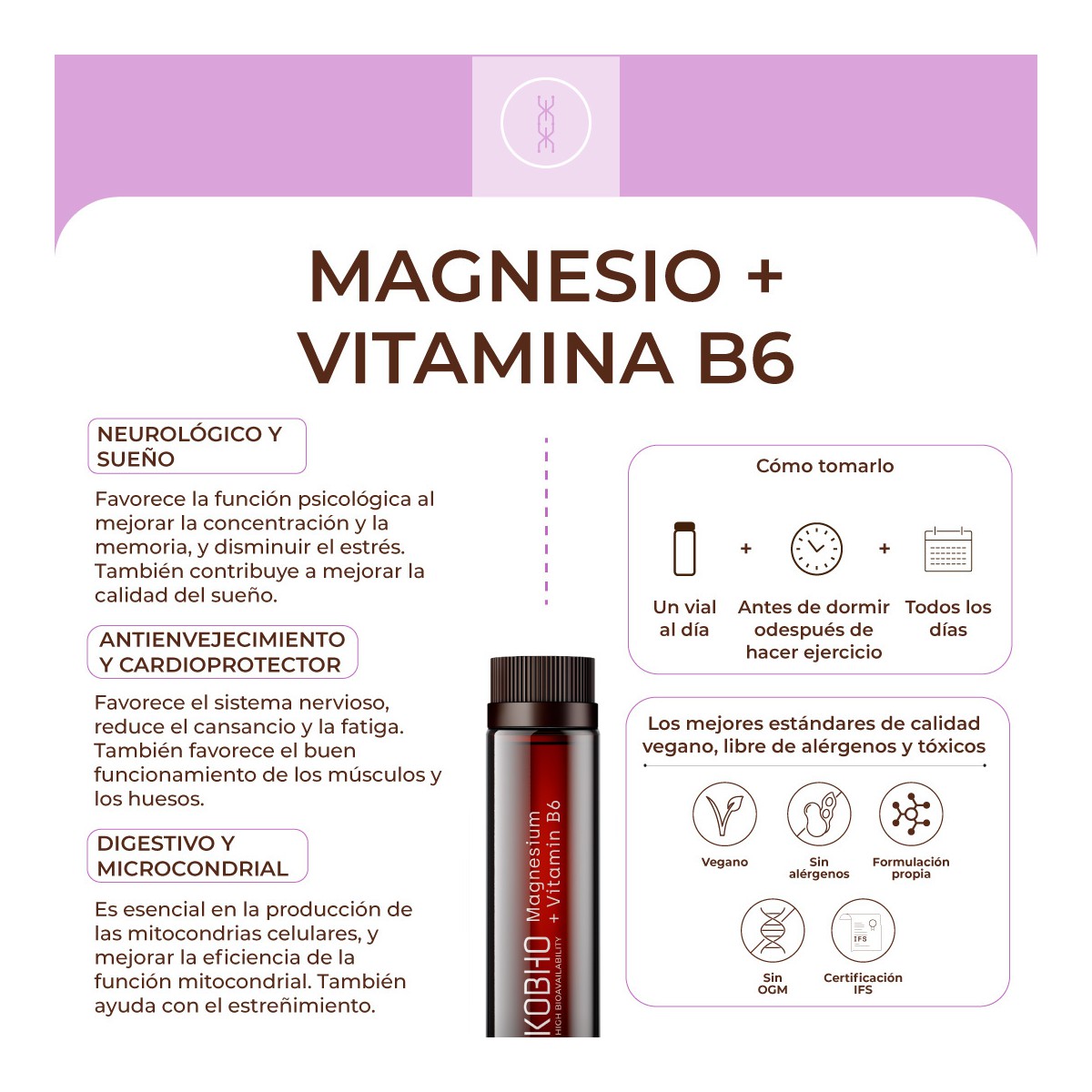 MAGNESIO + VITAMINA B6 KOBHO