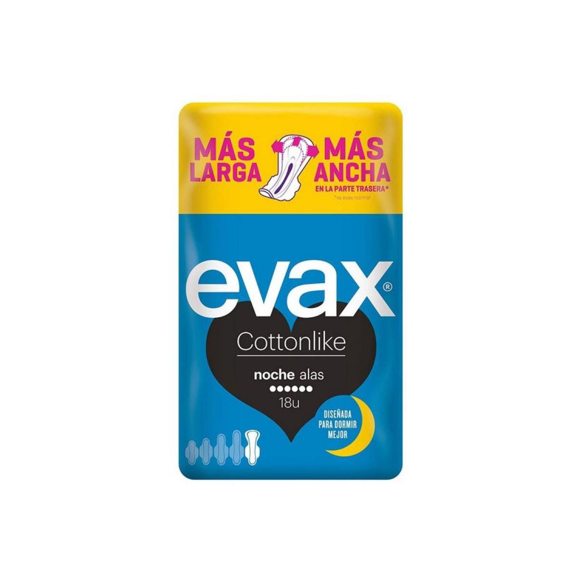 evax compresas cottonlike alas noche 18 u